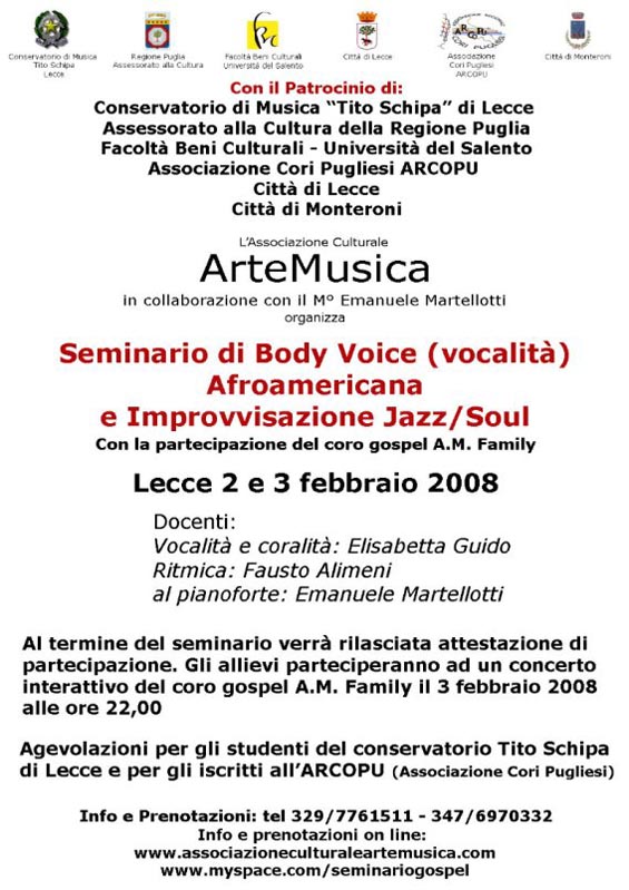 Seminario di Vocalità Afroamericana 2008